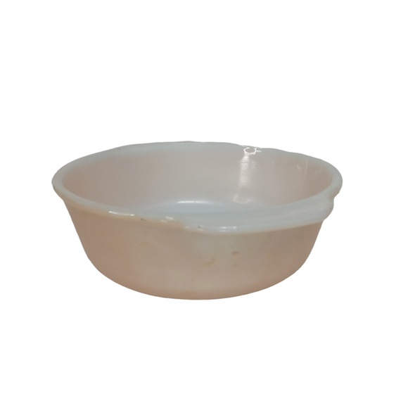 Anchor Hocking Fire King Casserole Baking Dish Milk Glass Vintage Peach Luster - Picture 9 of 11